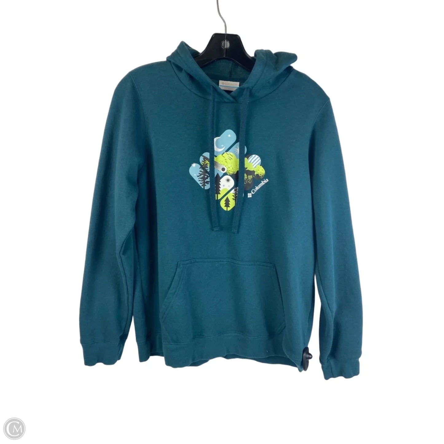 Sweatshirt Hoodie By Columbia In Green, Size: M