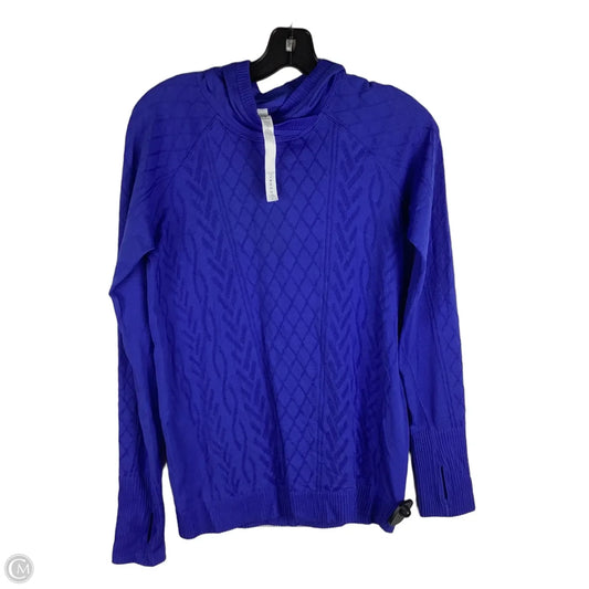 Athletic Top Long Sleeve Hoodie By Lululemon In Blue, Size: 10