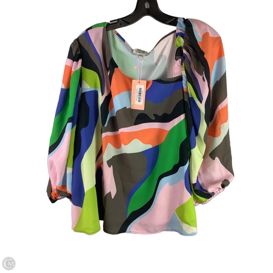 Top Long Sleeve By Crosby In Multi-colored, Size: Xxl