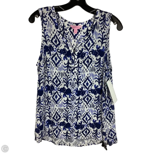 Top Sleeveless Designer By Lilly Pulitzer In Blue, Size: M