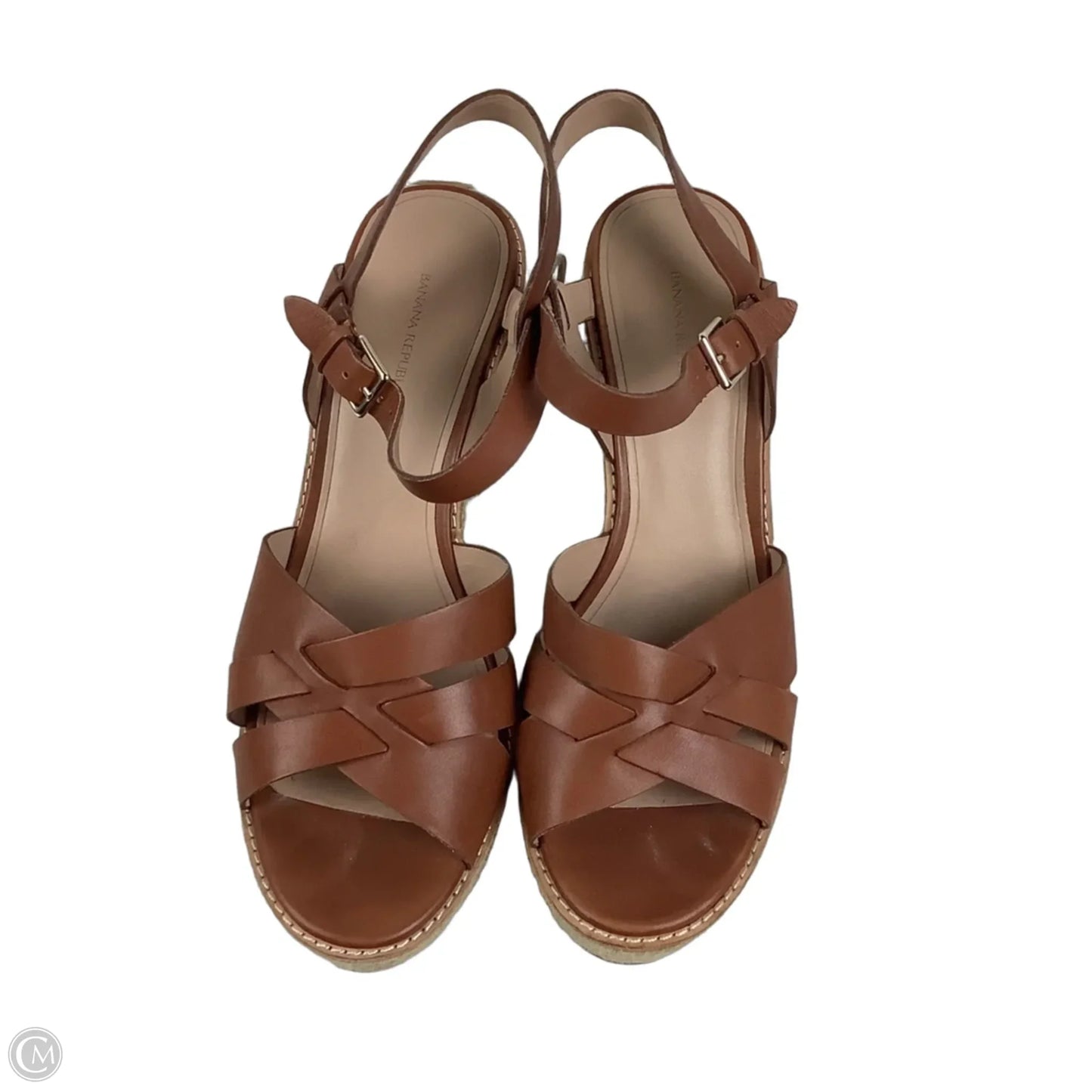 Sandals Heels Wedge By Banana Republic In Brown, Size: 11