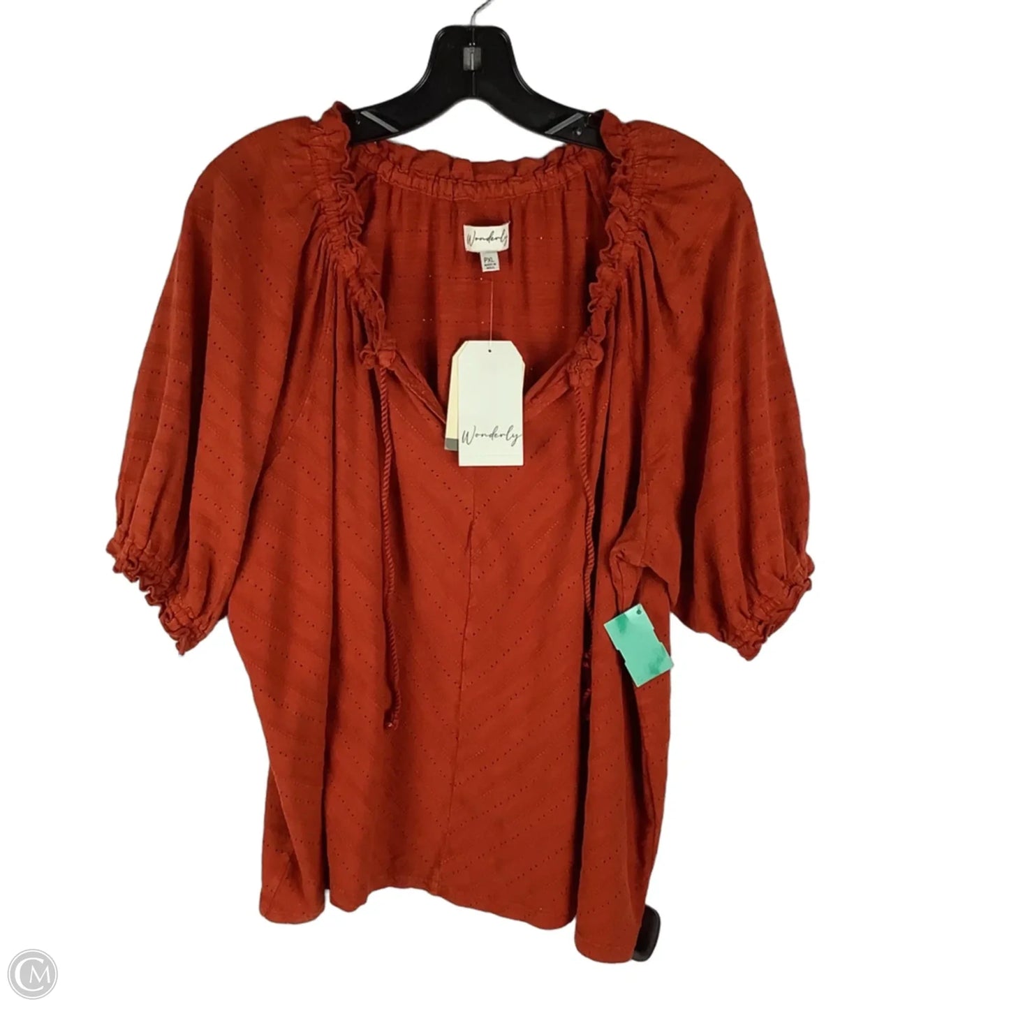 Top Short Sleeve By Wonderly In Orange, Size: Xlp