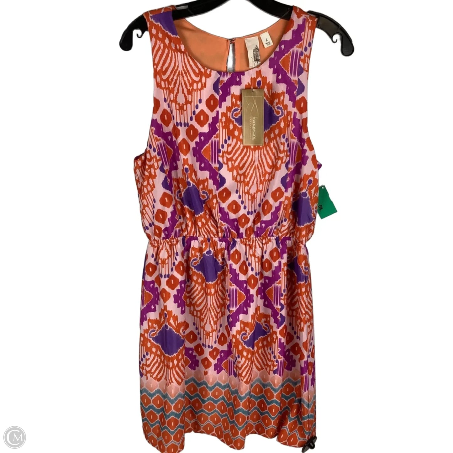 Dress Casual Short By Francesca's In Orange & Purple, Size: L