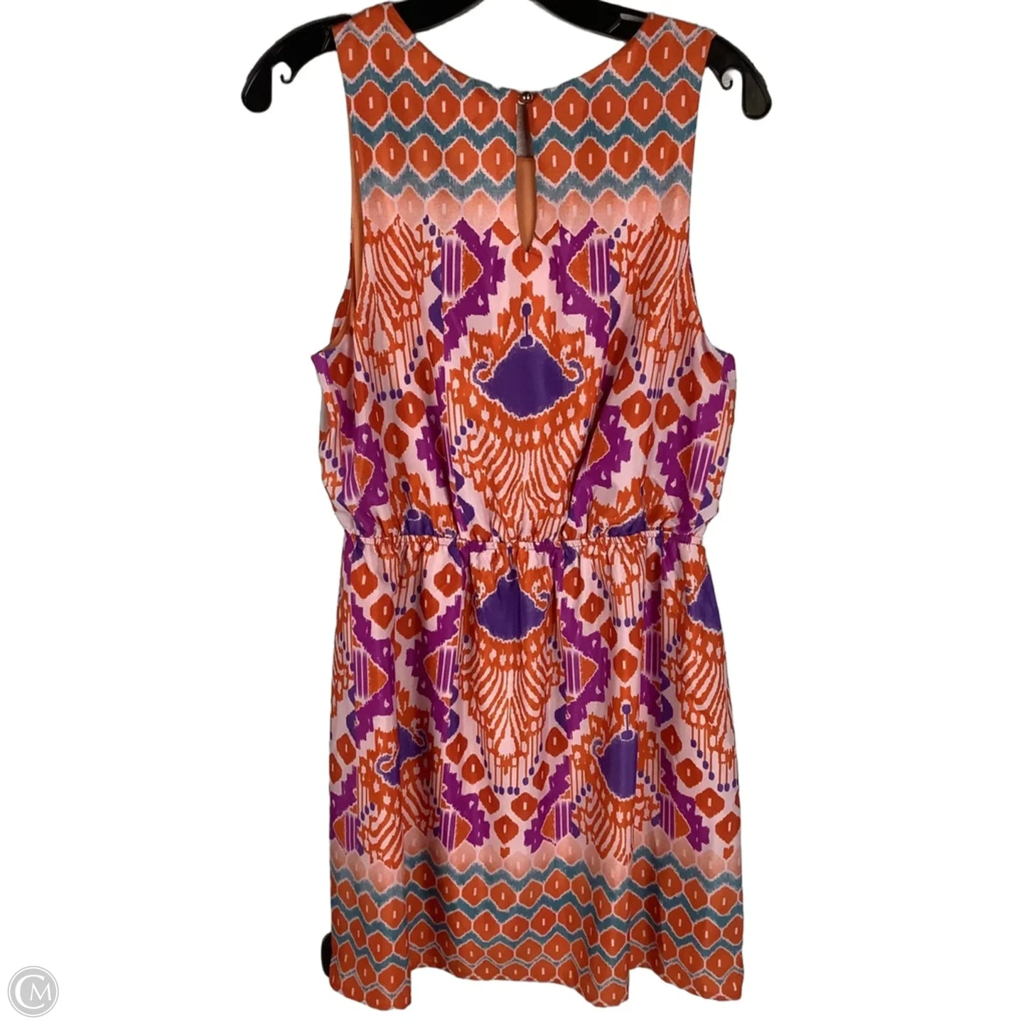 Dress Casual Short By Francesca's In Orange & Purple, Size: L