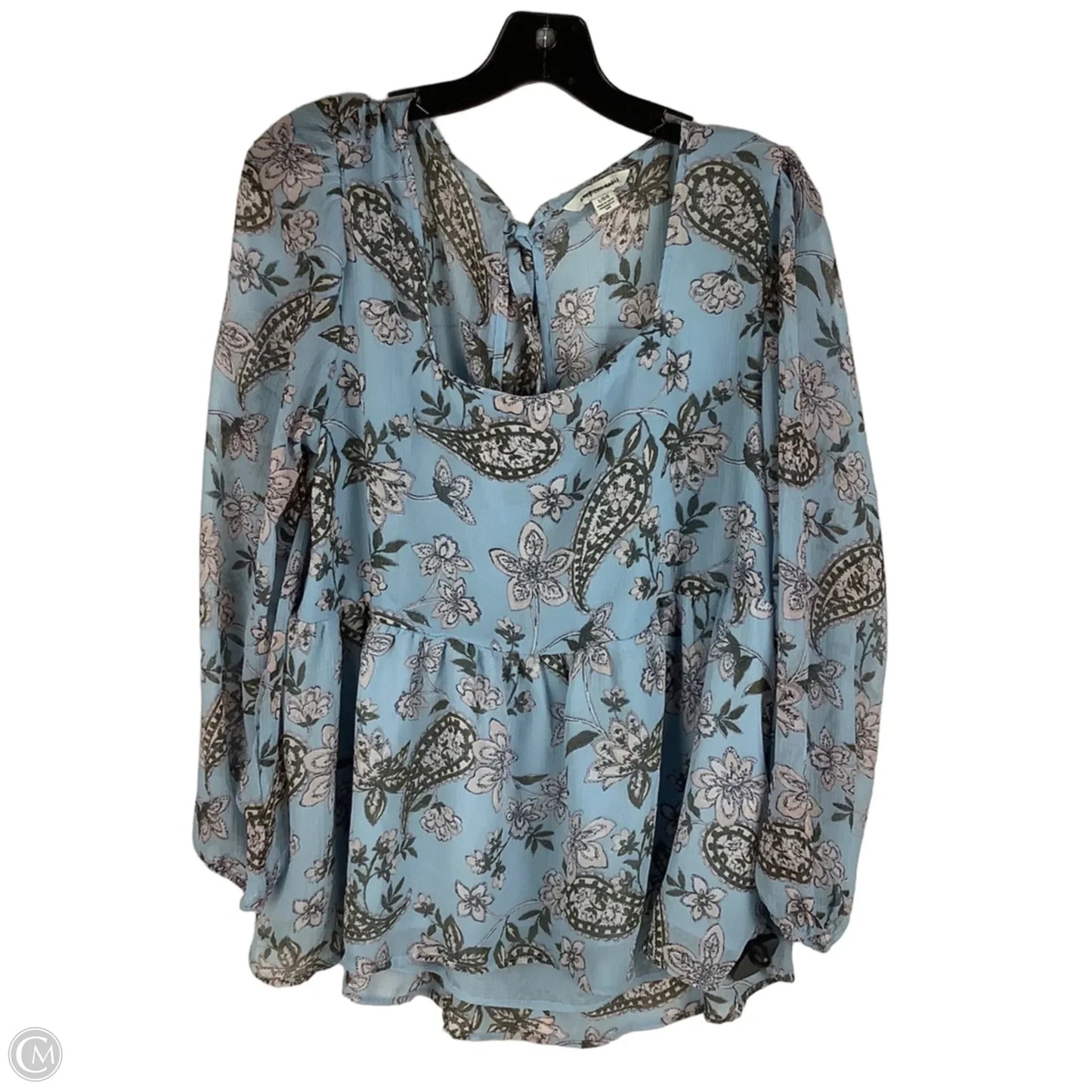 Top Long Sleeve By American Eagle In Blue, Size: L