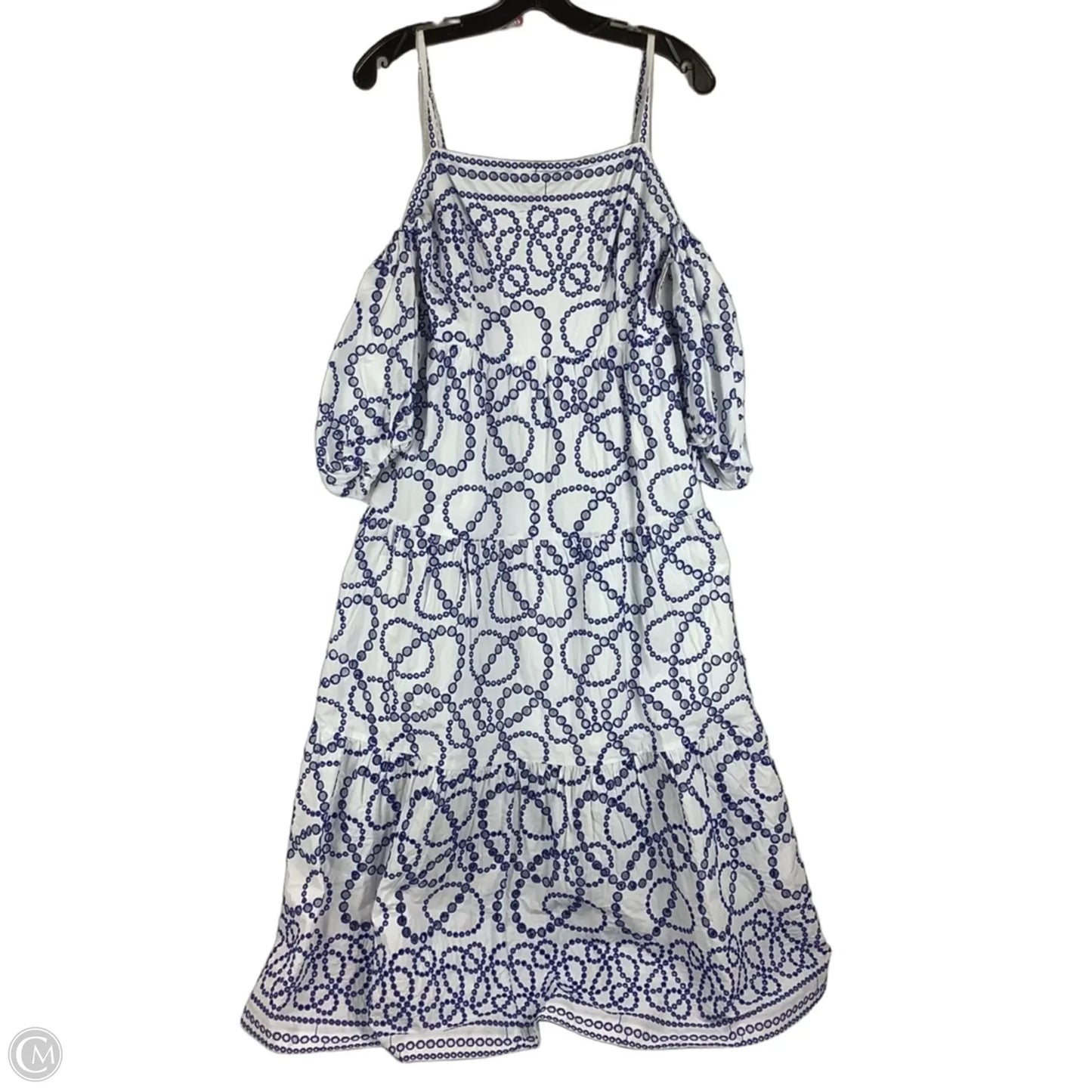 Dress Party Long By Anthropologie In Blue & White, Size: Mp