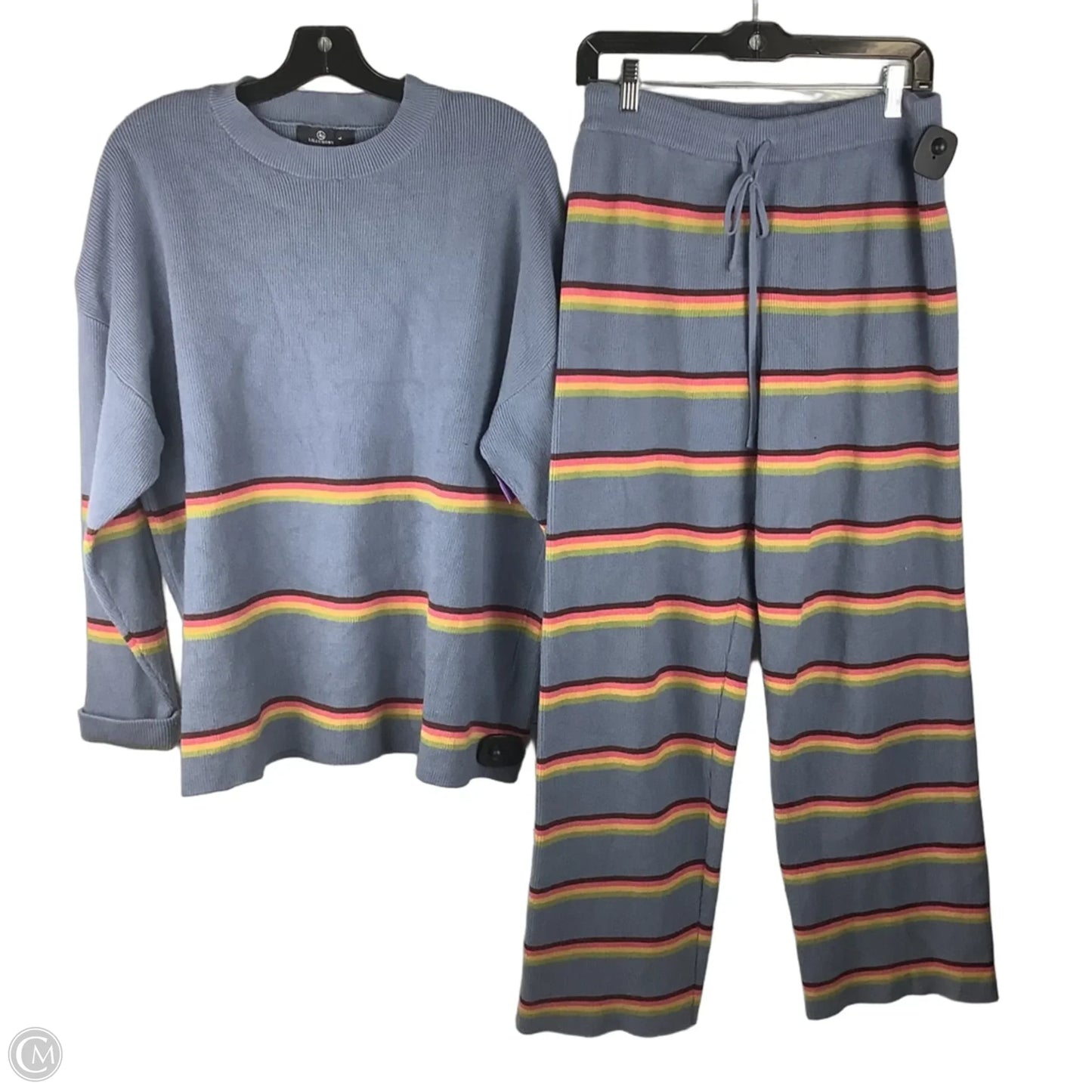 Pants Set 2pc By Clothes Mentor In Striped Pattern, Size: L