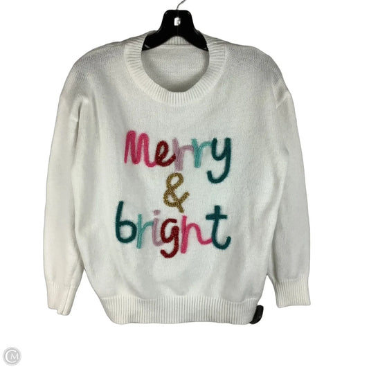 Sweater By Clothes Mentor In White, Size: S