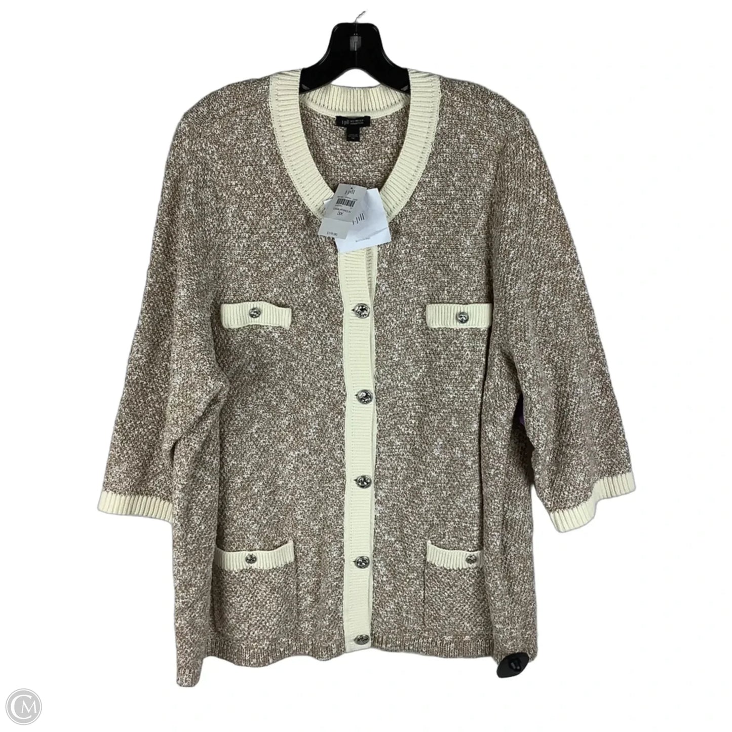 Sweater Cardigan By J. Jill In Tan, Size: 3X