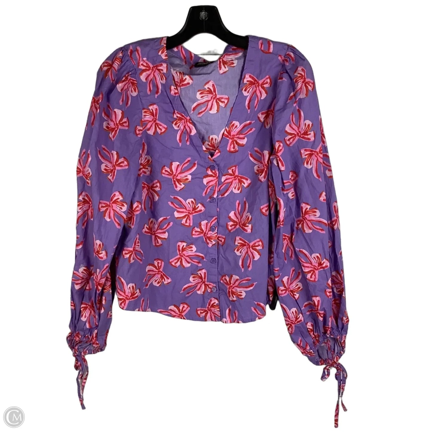 Top Long Sleeve By Cmc In Purple, Size: M