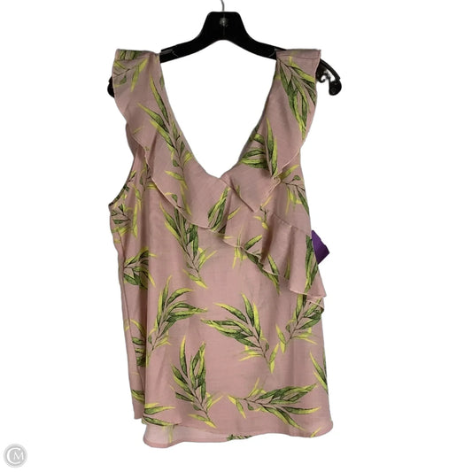 Top Sleeveless By Hailey & Co In Green & Pink, Size: L