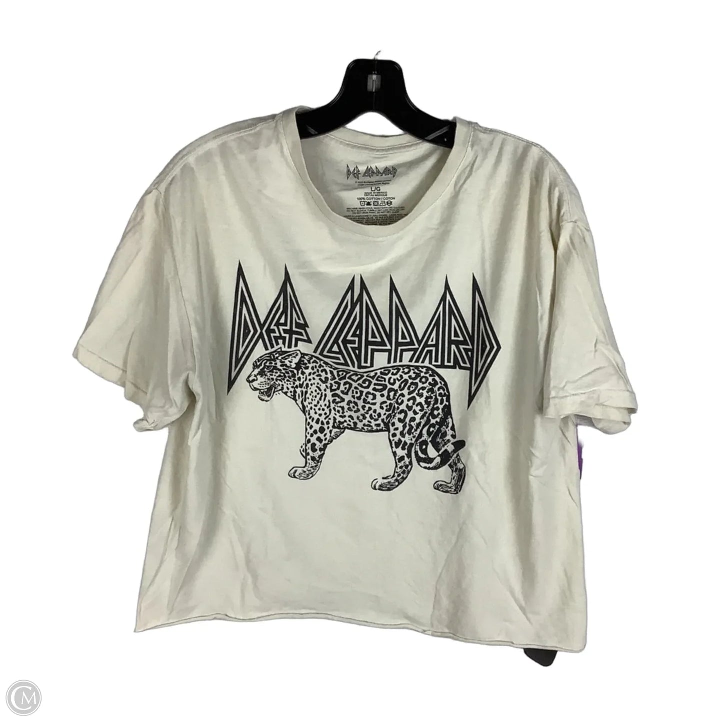 Top Short Sleeve By Clothes Mentor In Cream, Size: L