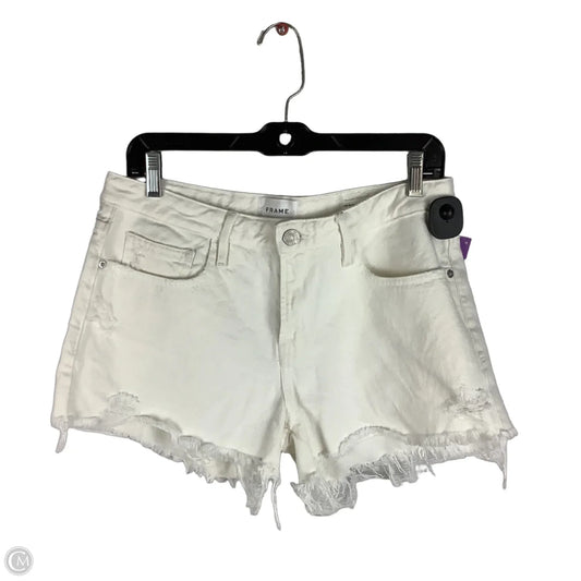 Shorts By Frame In White Denim, Size: 4 (26)