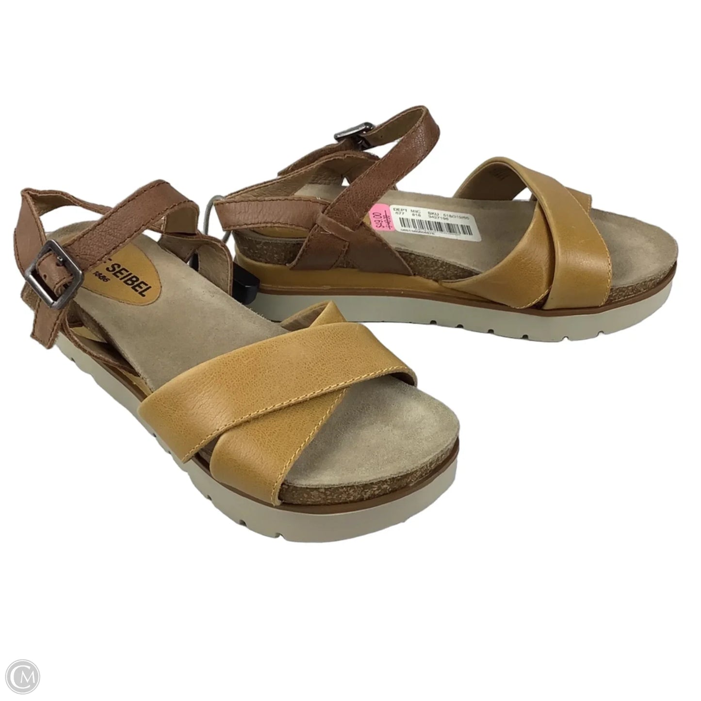 Sandals Heels Platform By Josef Seibel In Yellow, Size: 6.5