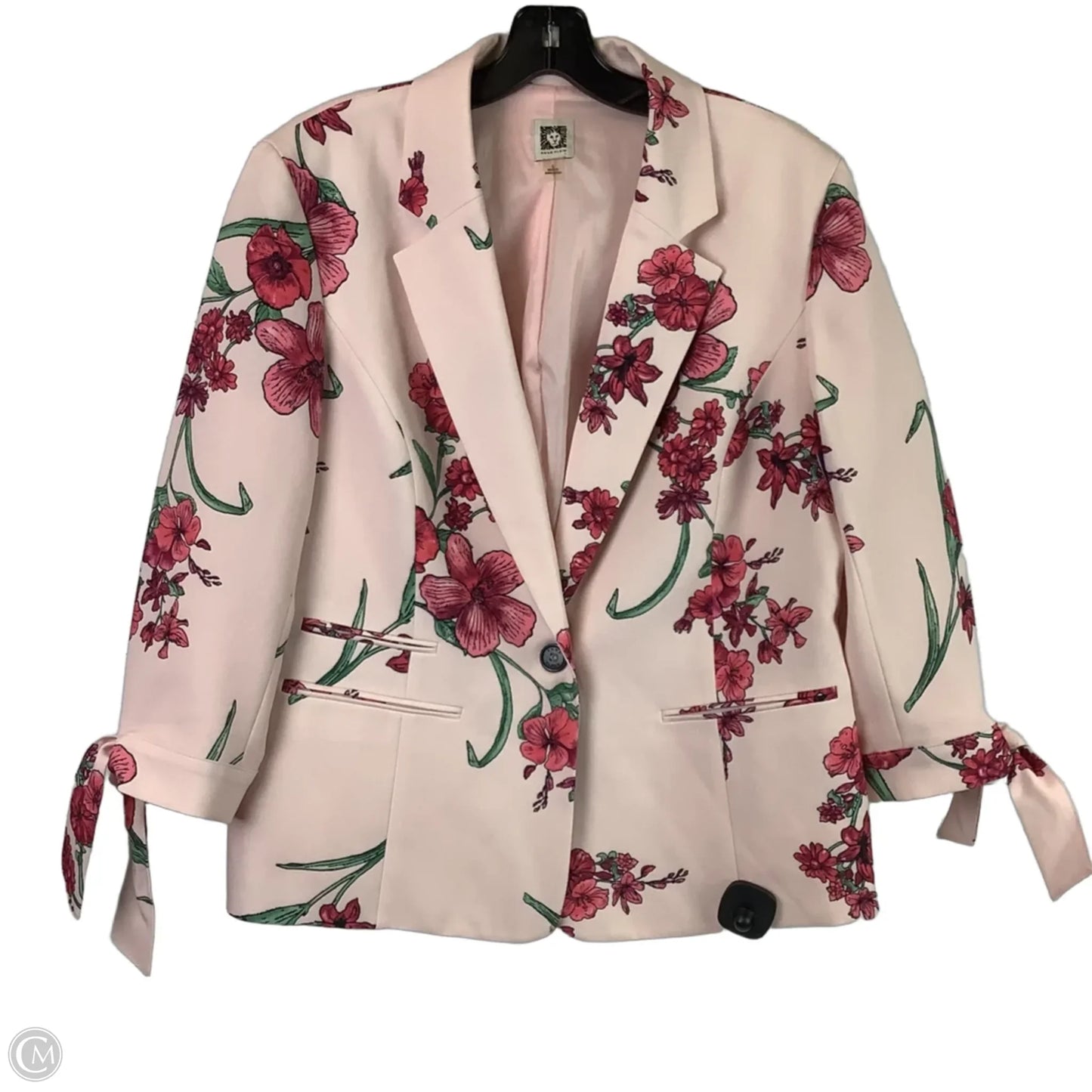 Blazer By Anne Klein In Floral Print, Size: L