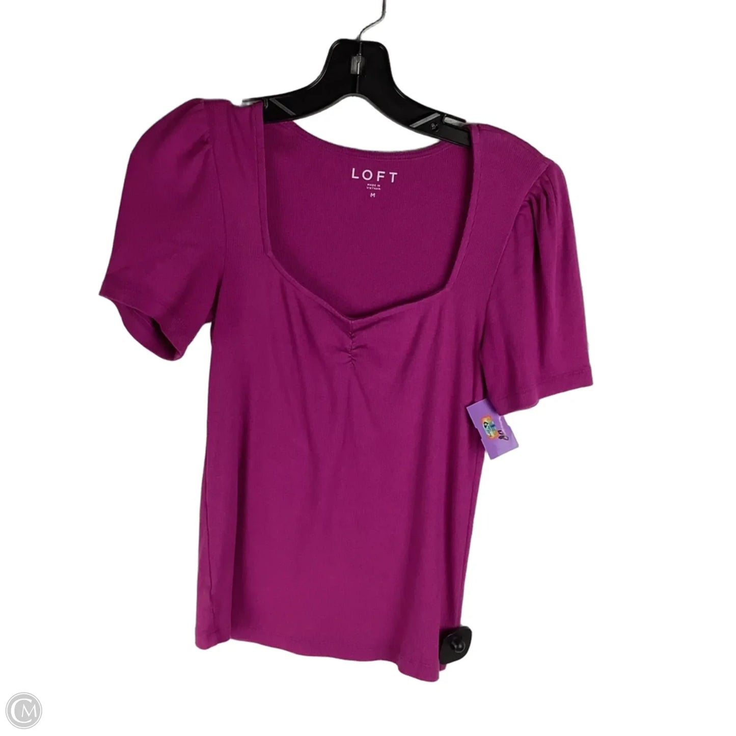 Top Short Sleeve By Loft In Purple, Size: M