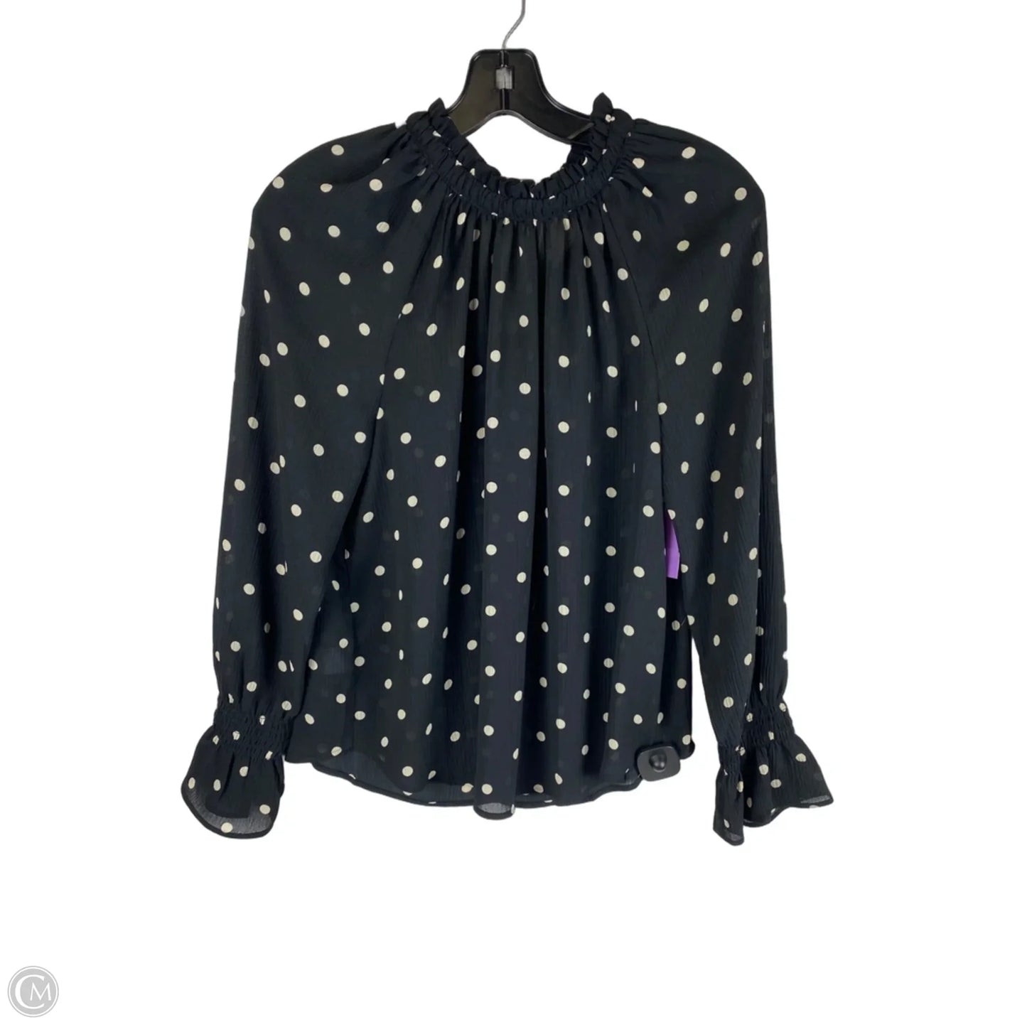 Top Long Sleeve By Loft In Polka dot Print, Size: Xs