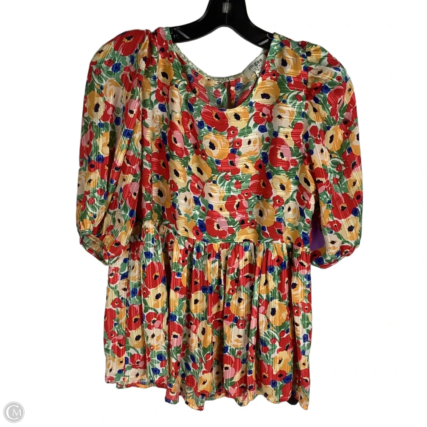 Top Short Sleeve By Umgee In Floral Print, Size: S