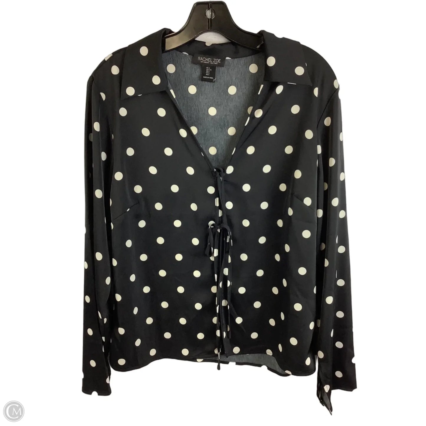 Top Long Sleeve By Rachel Zoe In Polkadot Pattern, Size: L