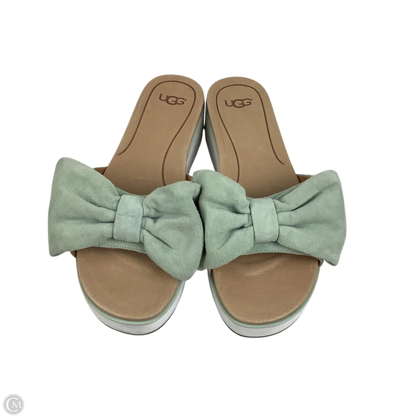 Sandals Designer By Ugg In Green, Size: 9.5