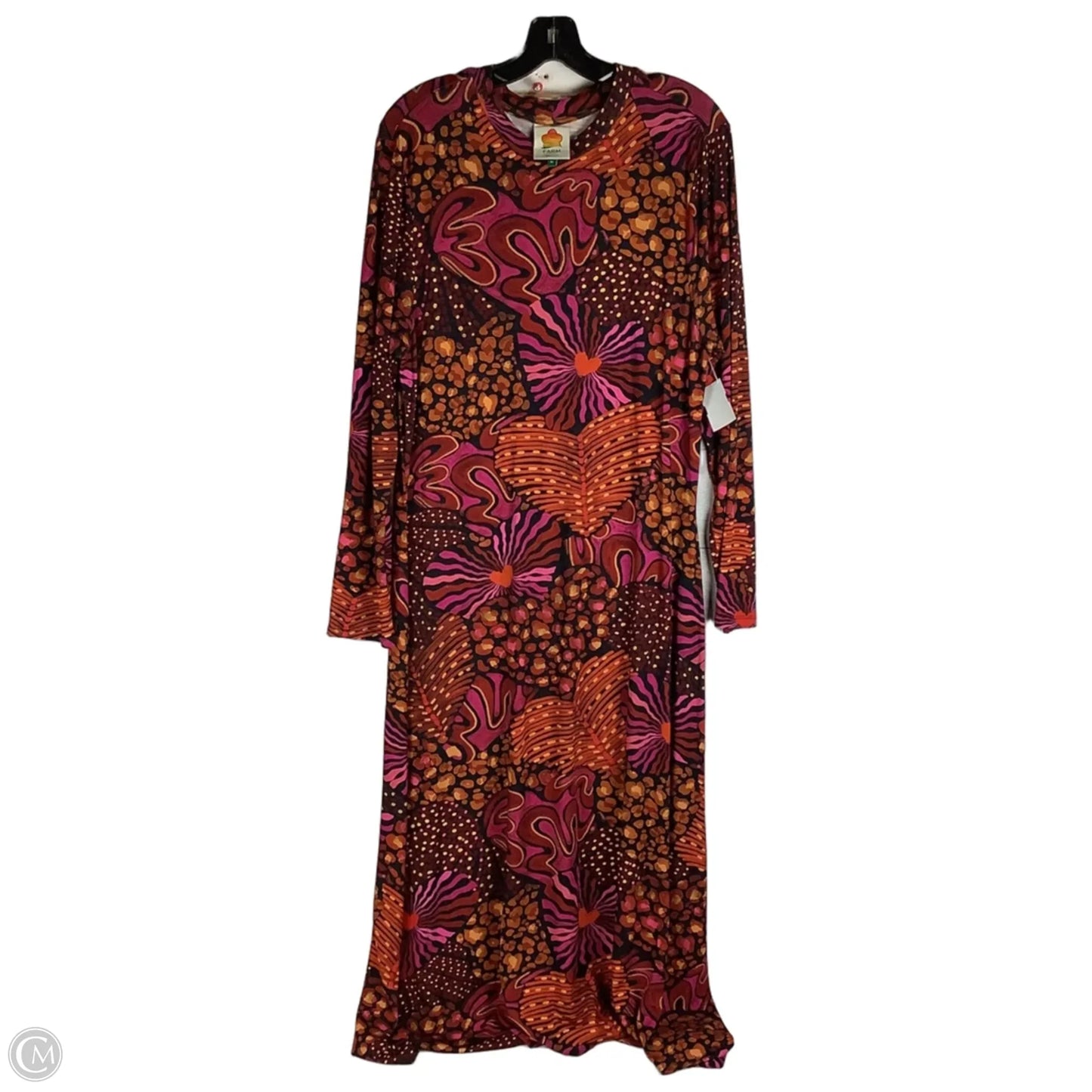 Dress Casual Maxi By Farm Rio In Orange & Purple, Size: Xl