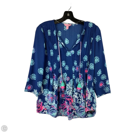 Top Long Sleeve Designer By Lilly Pulitzer In Blue, Size: Xs