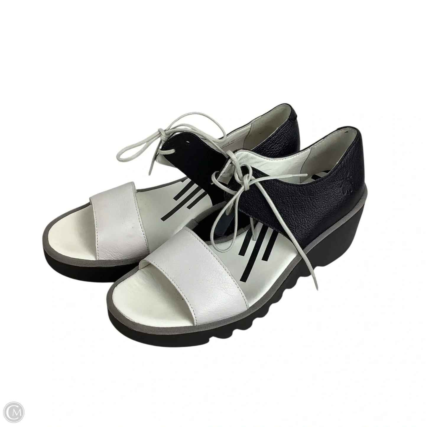 Sandals Heels Wedge By Fly London In Black, Size: 9 (40)