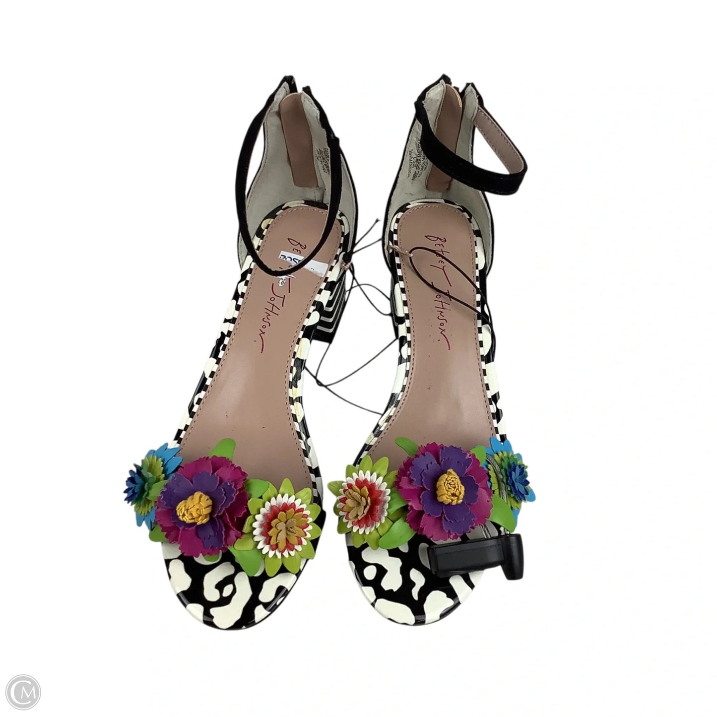 Sandals Heels Block By Betsey Johnson In Floral Print, Size: 7
