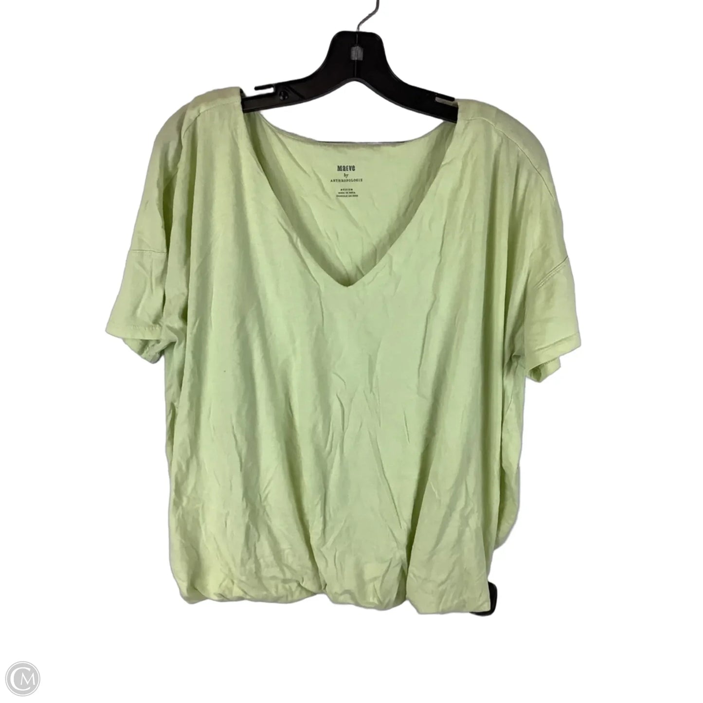 Top Short Sleeve By Maeve In Yellow, Size: M