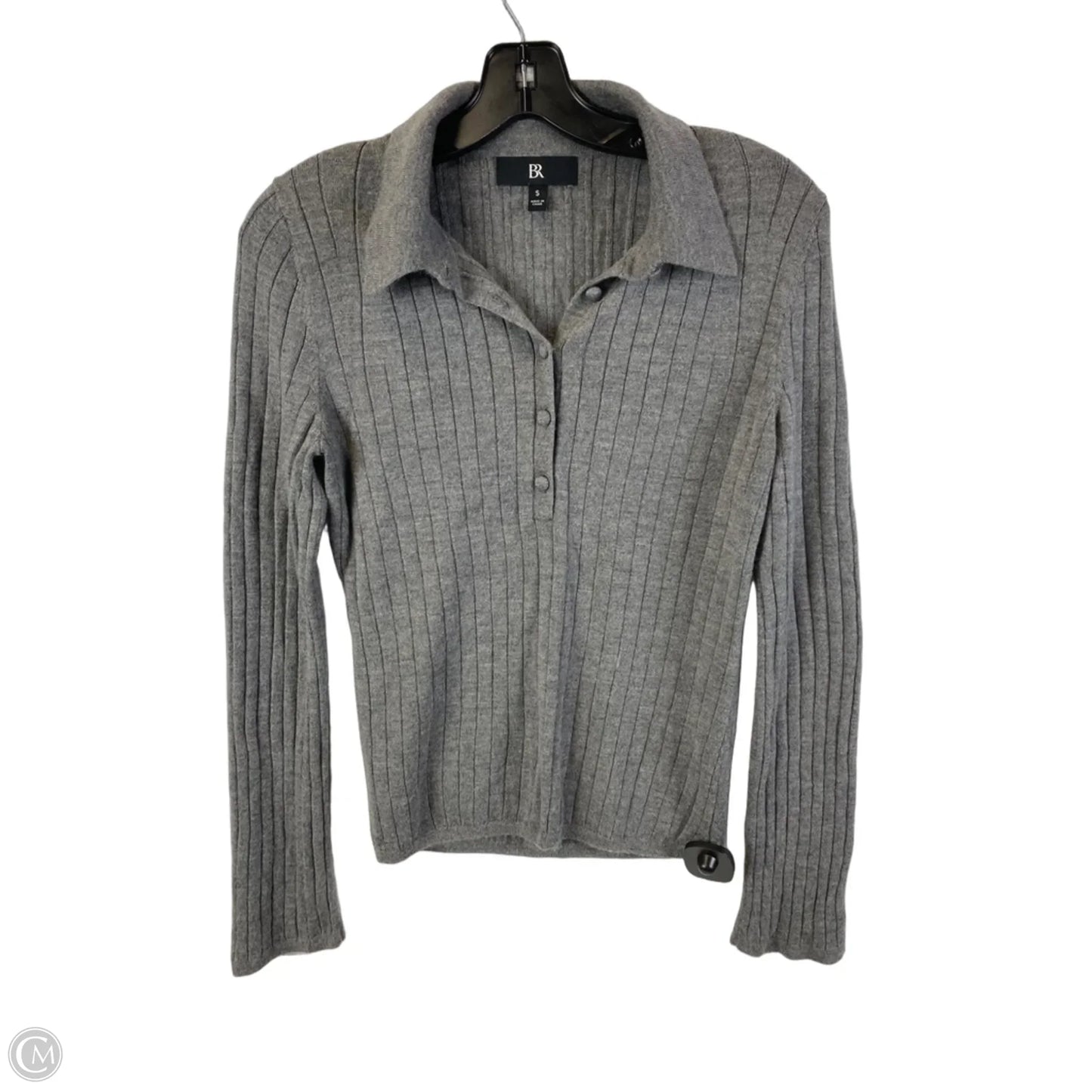 Top Long Sleeve By Banana Republic In Grey, Size: S