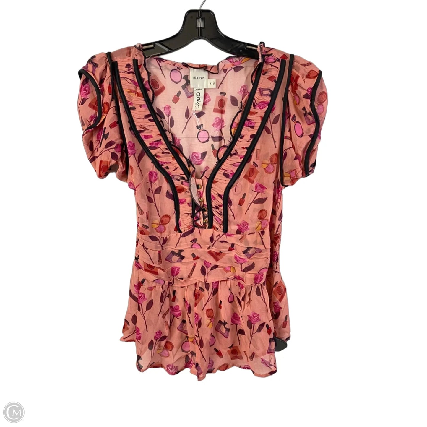 Top Short Sleeve By Maeve In Pink, Size: M