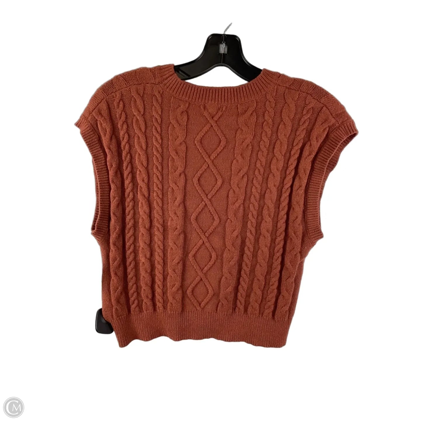 Sweater Short Sleeve By Debut In Orange, Size: L