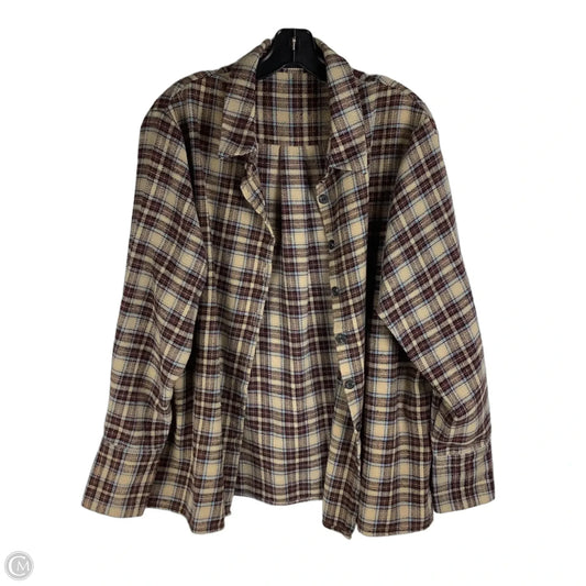 Jacket Shirt By Pretty Little Thing In Plaid Pattern, Size: 4 (oversized)