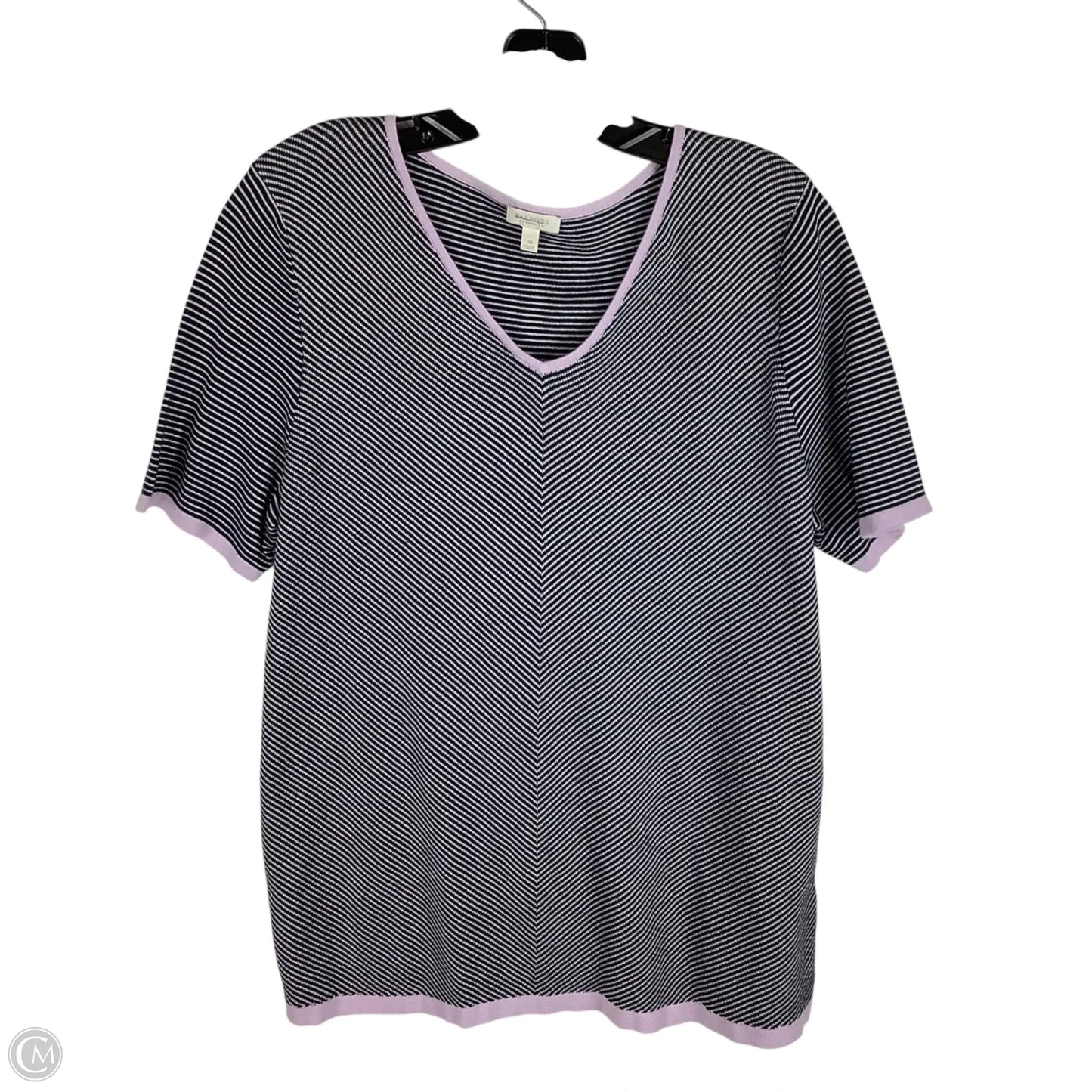 Top Short Sleeve By Talbots In Striped Pattern, Size: 1x