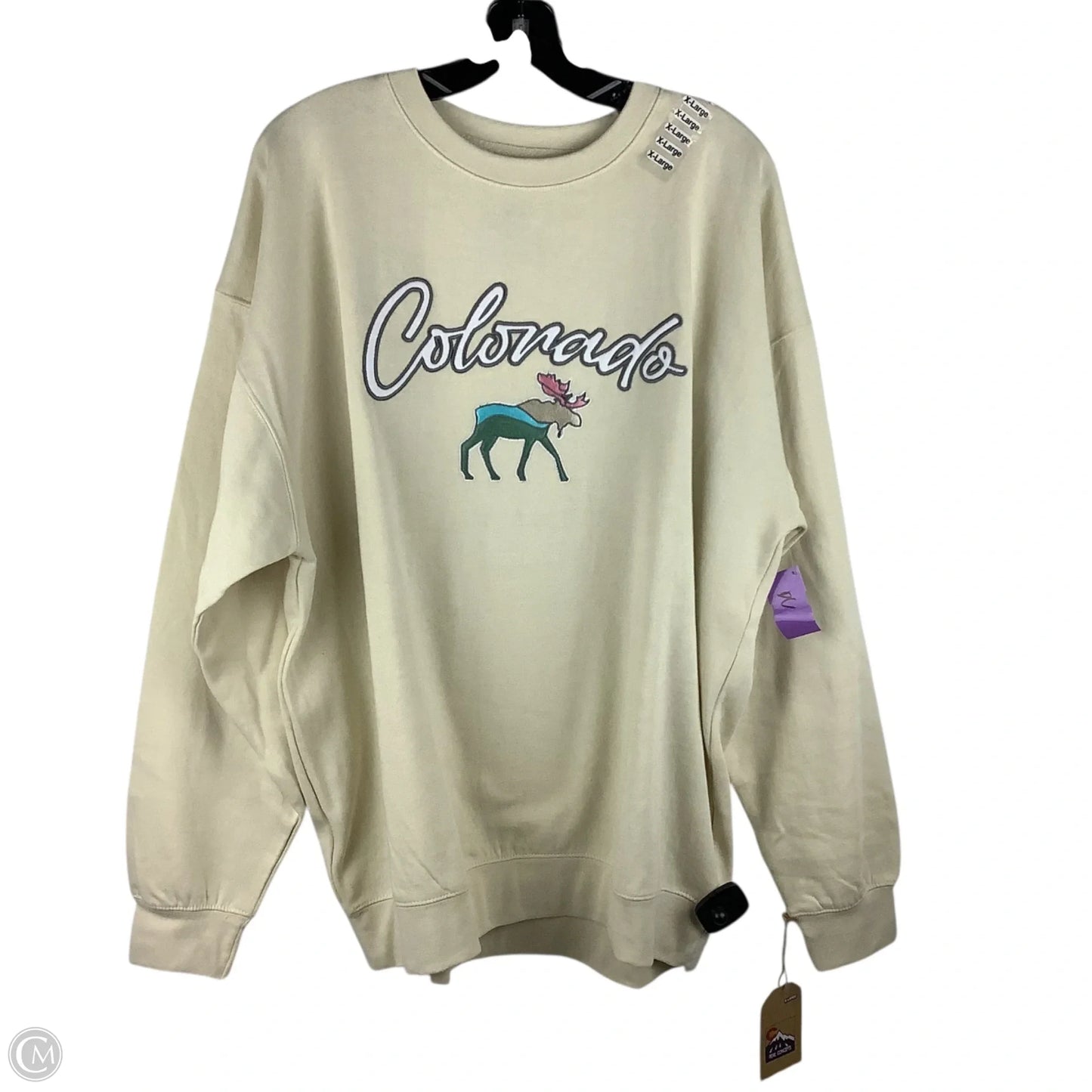 Sweatshirt Crewneck By Clothes Mentor In Beige, Size: Xl