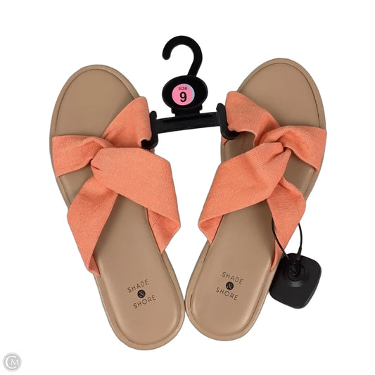 Sandals Flats By Shade & Shore In Orange, Size: 9