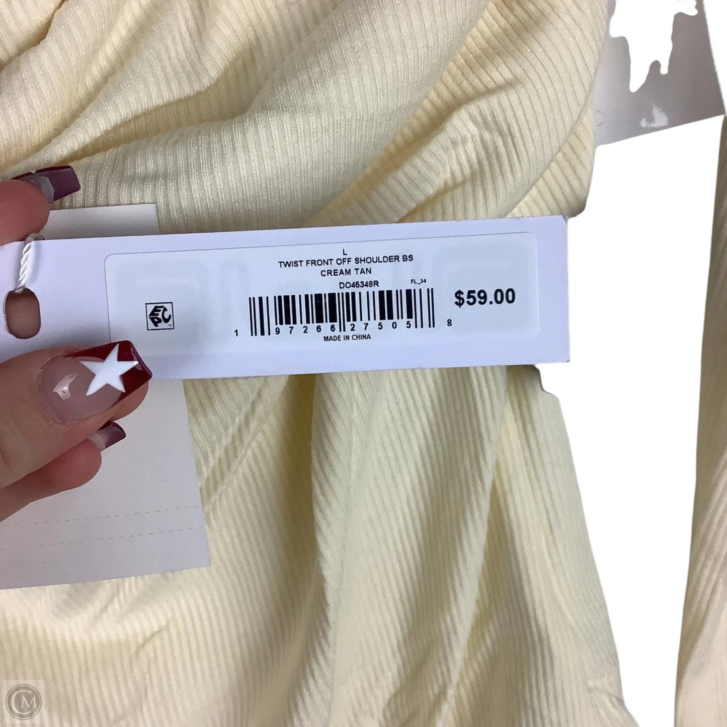 Bodysuit By Steve Madden In Cream, Size: L