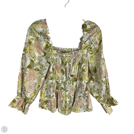 Top Long Sleeve By Who What Wear In Floral Print, Size: S