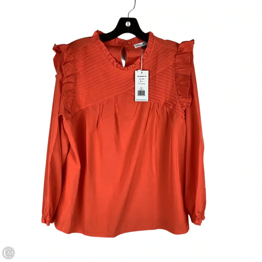 Top Long Sleeve By Cmc In Orange, Size: L