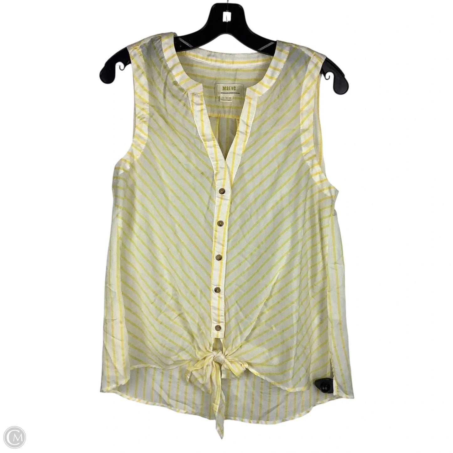 Top Sleeveless By Maeve In Yellow, Size: 8