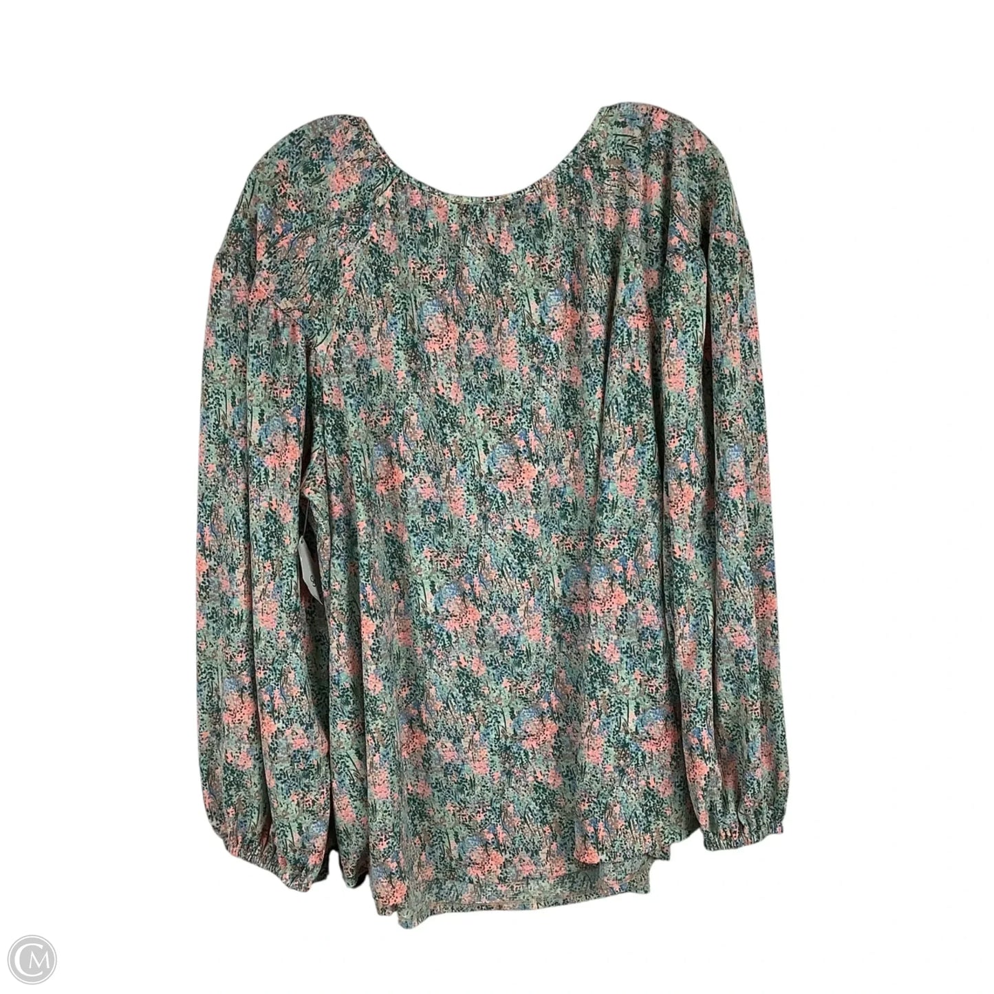 Top Long Sleeve By Ava & Viv In Floral Print, Size: 1x