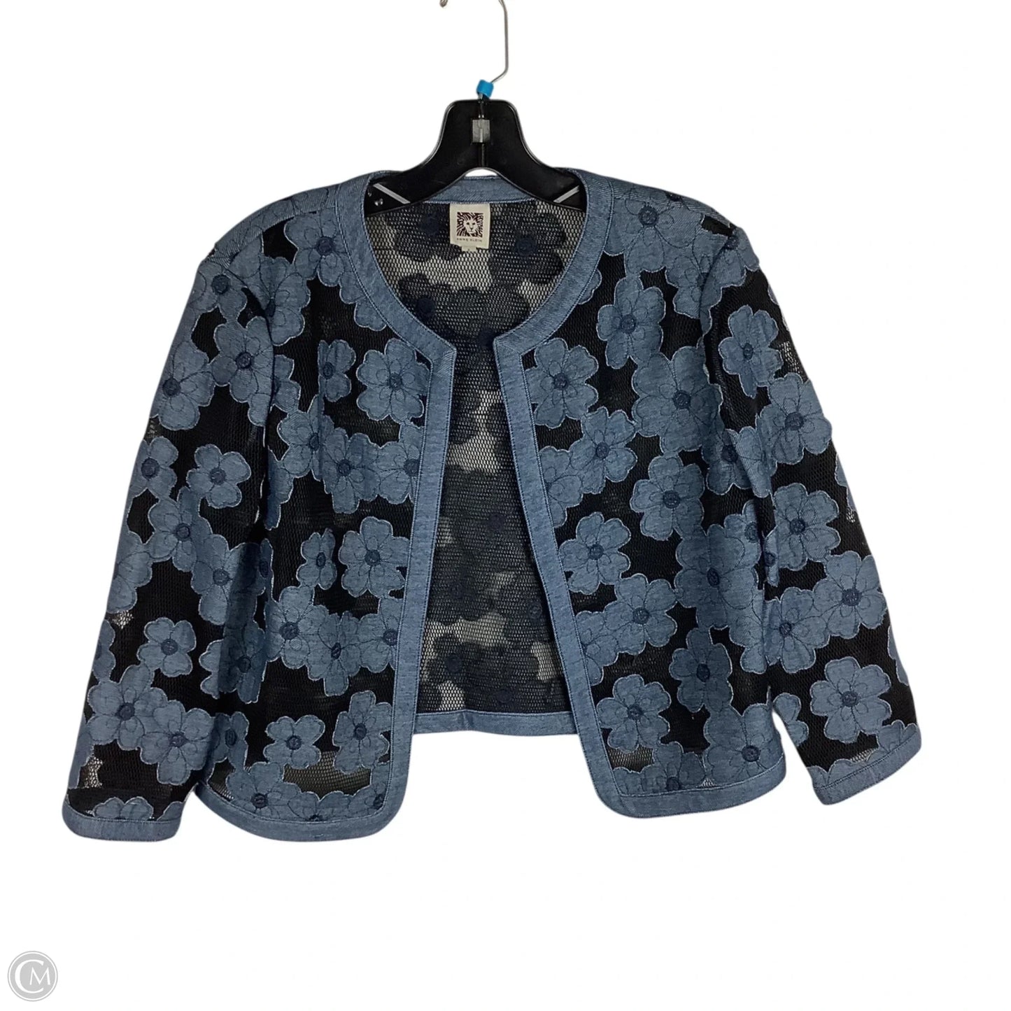 Sweater Cardigan By Anne Klein In Blue Denim, Size: 6