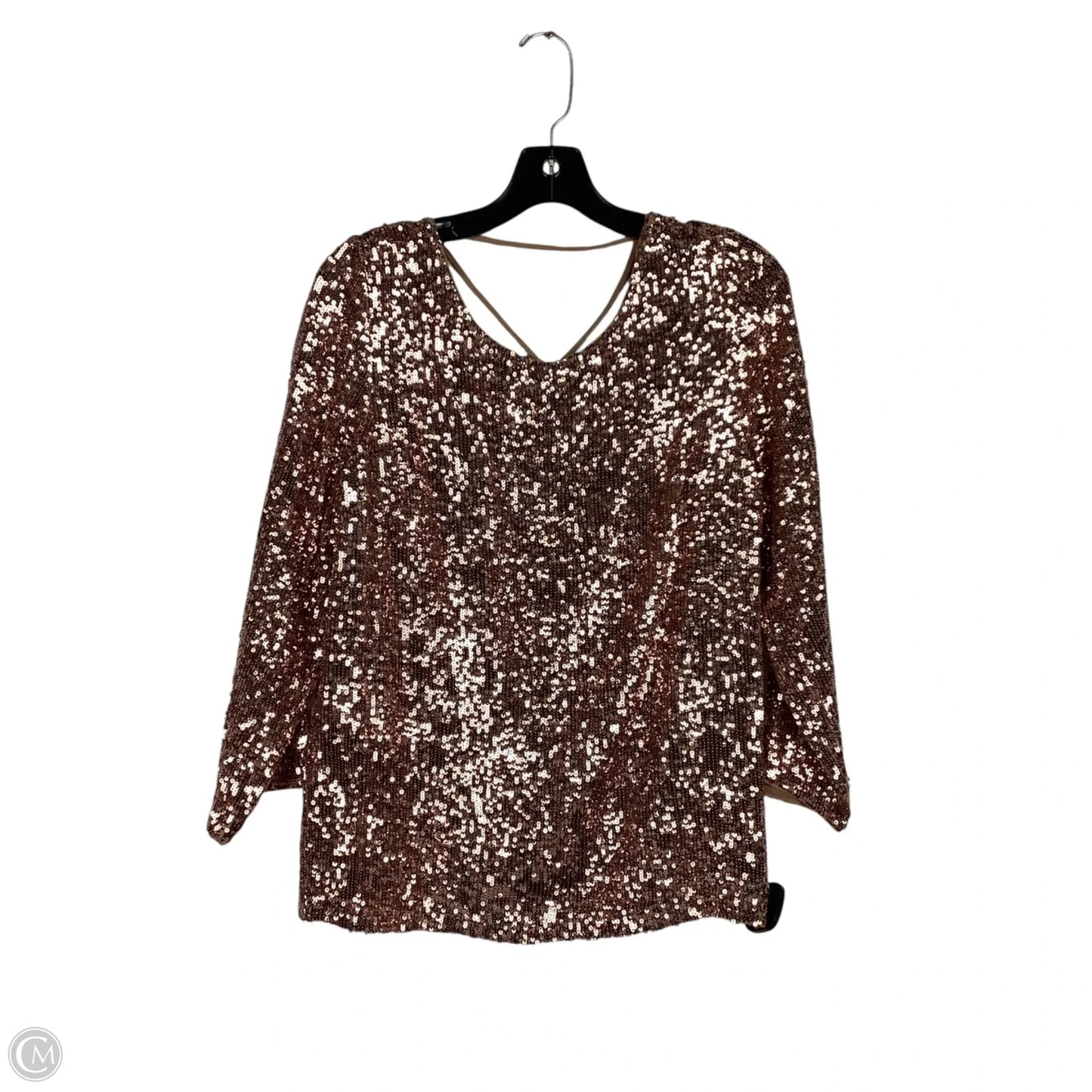 Top Long Sleeve By Anthropologie In Rose Gold, Size: Large