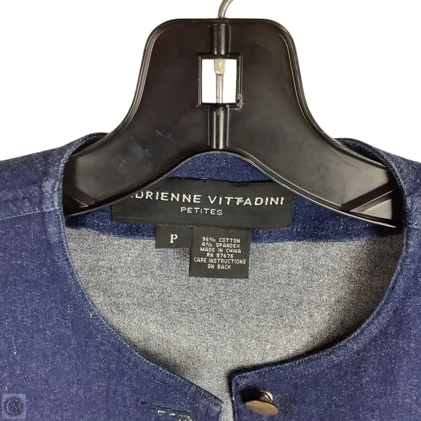 Top Long Sleeve/Jacket By Adrienne Vittadini In Blue Denim, Size: S petite
