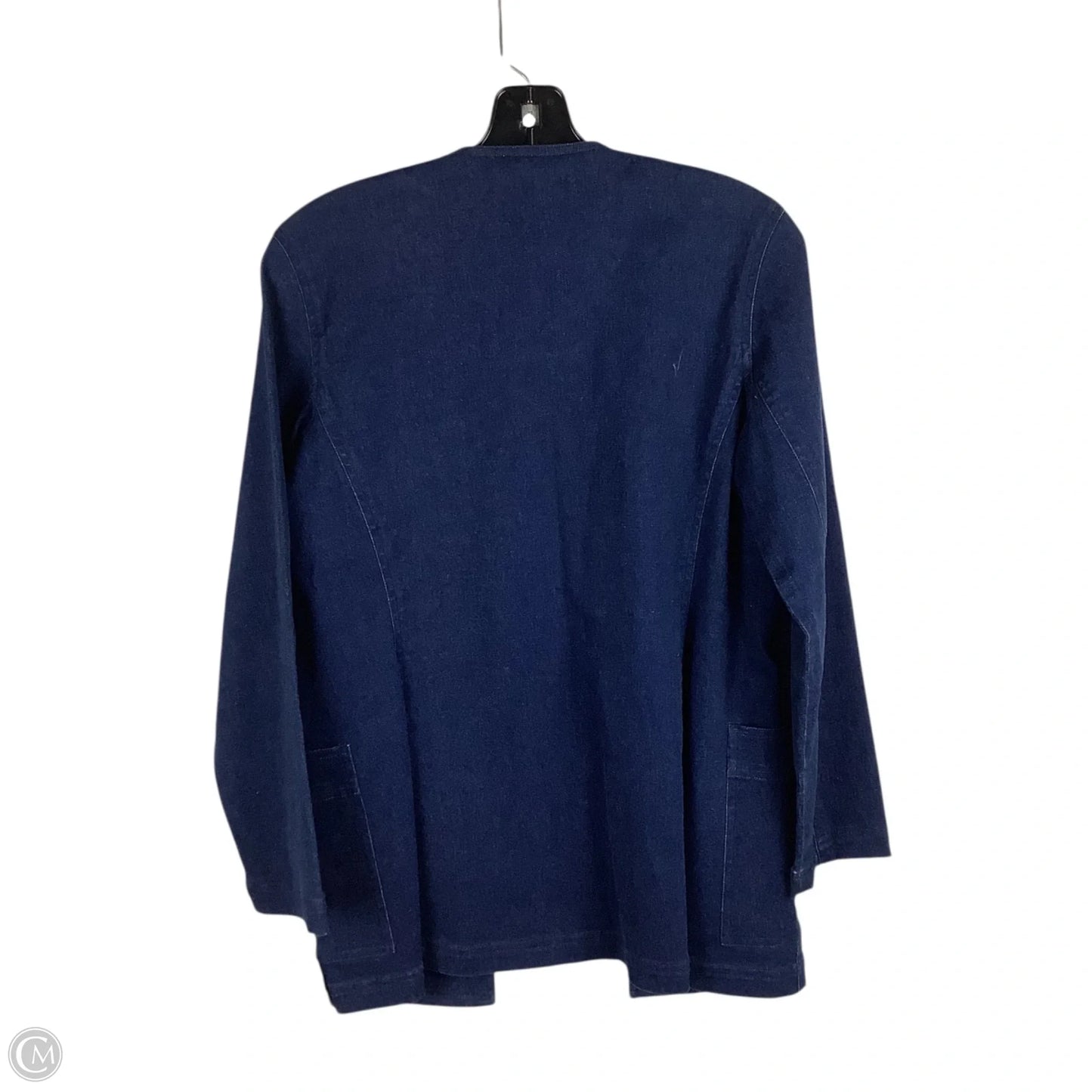 Top Long Sleeve/Jacket By Adrienne Vittadini In Blue Denim, Size: S petite