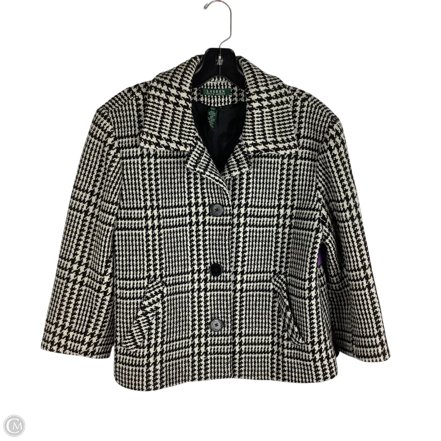 Blazer By Lauren By Ralph Lauren In Checkered Pattern, Size: 14