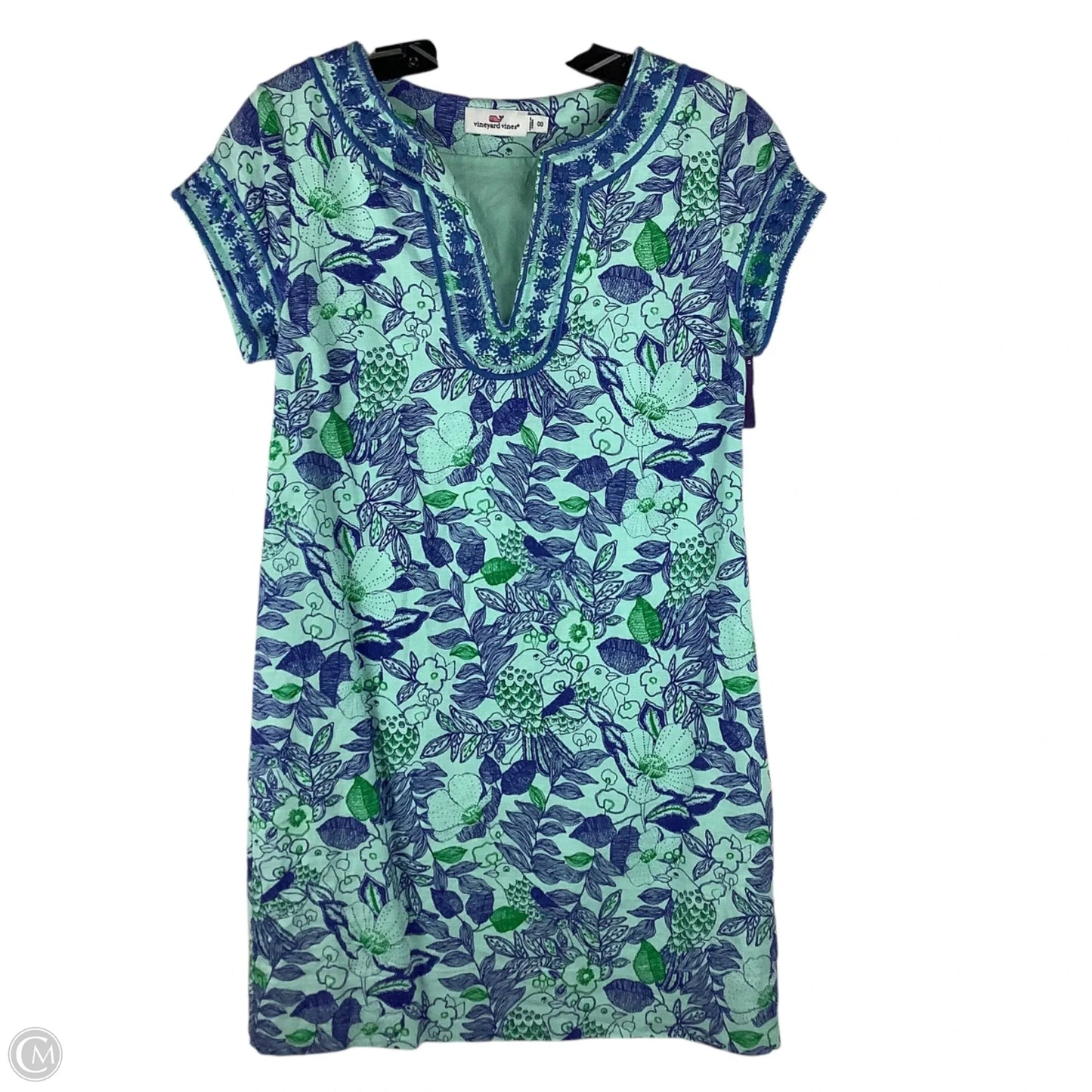 Dress Casual Midi By Vineyard Vines In Blue & Green, Size: Xs