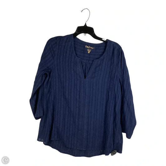 Top Long Sleeve Designer By Lilly Pulitzer In Blue, Size: S
