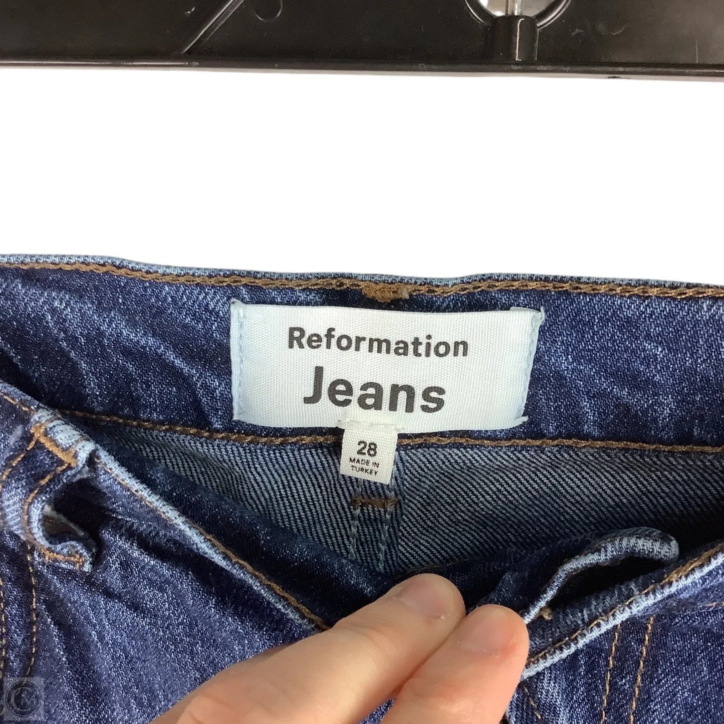 Jeans Cropped By Reformation In Blue Denim, Size: 6 (28)