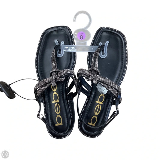 Sandals Flats By Bebe In Black, Size: 8